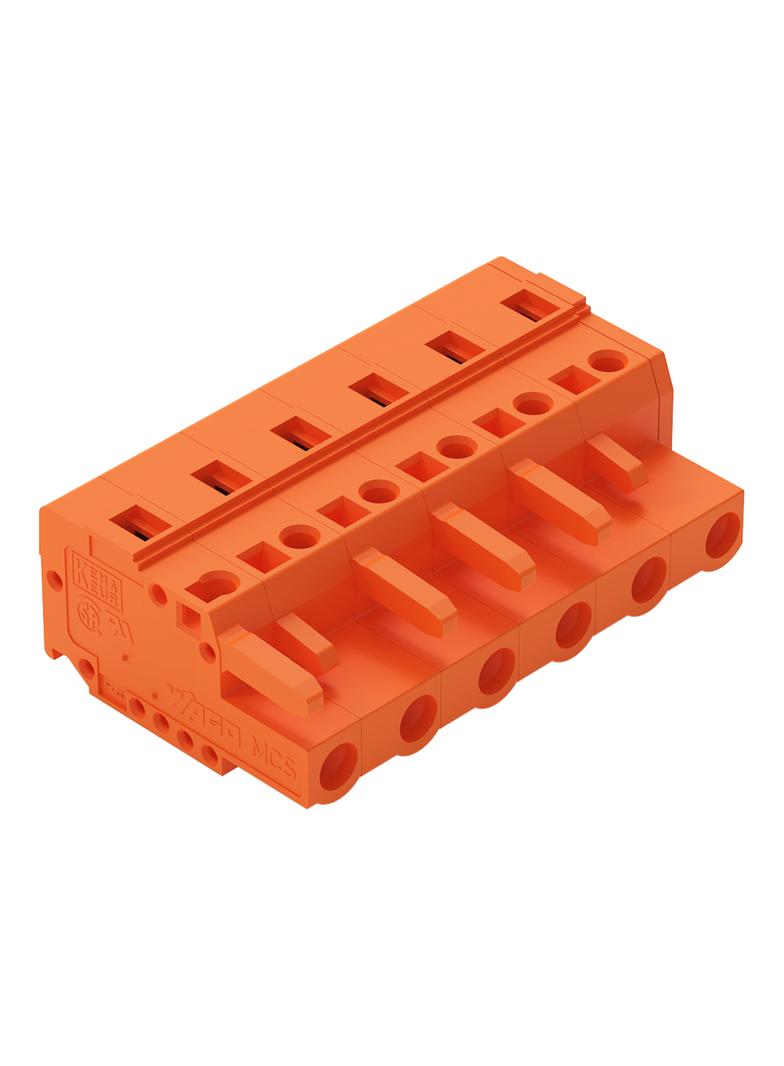 MCS-MIDI Classic gniazdo 6-bieg. pomarańczowe raster 7,62 mm /50szt./ WAGO