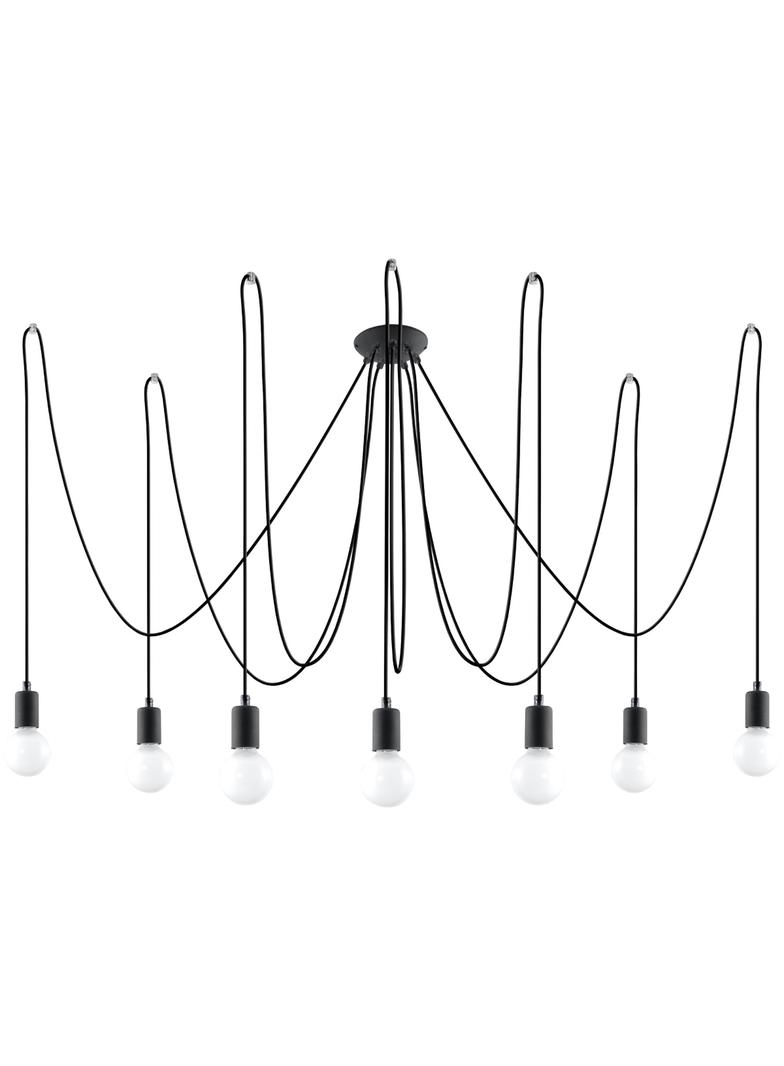 Sollux Żyrandol EDISON 7 czarny SL.0372