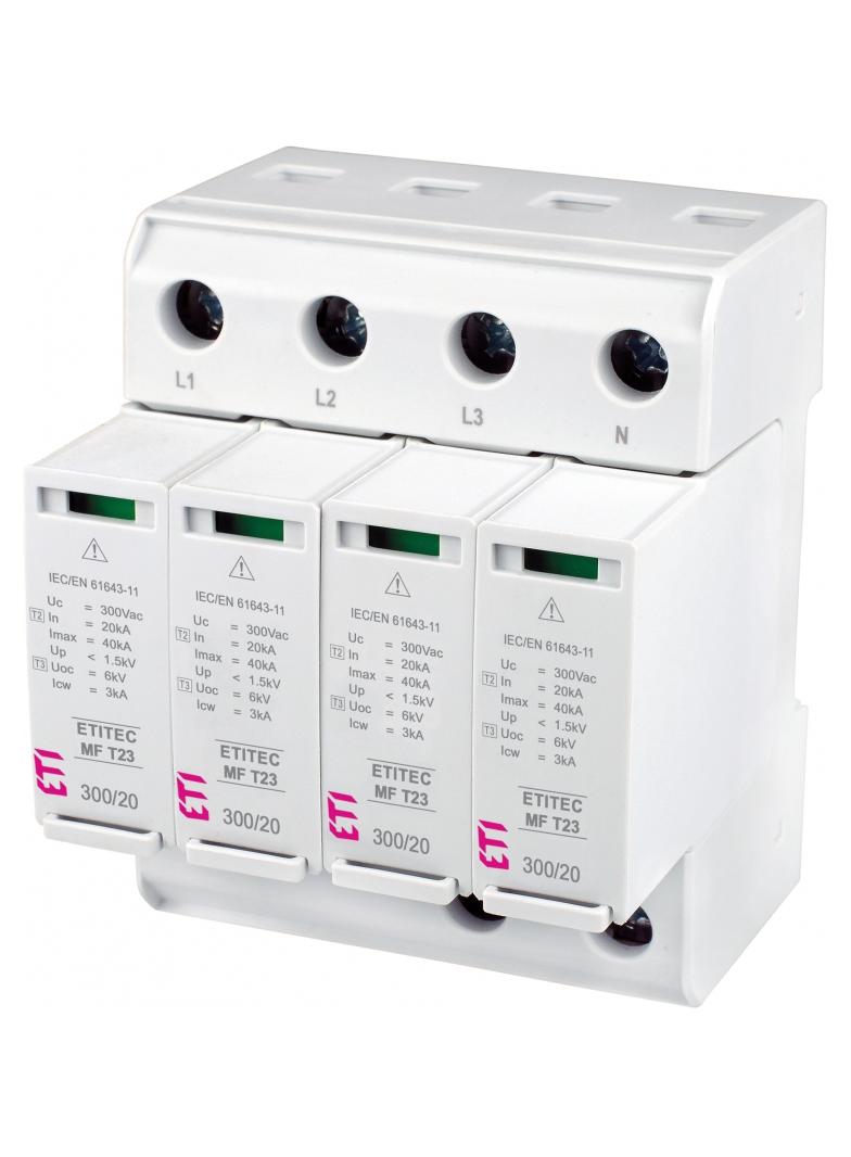 ETITEC MF T23 300/20 3+1 RC Ogranicznik przepięć T2, T3 (C, D) - z wkładką topikową