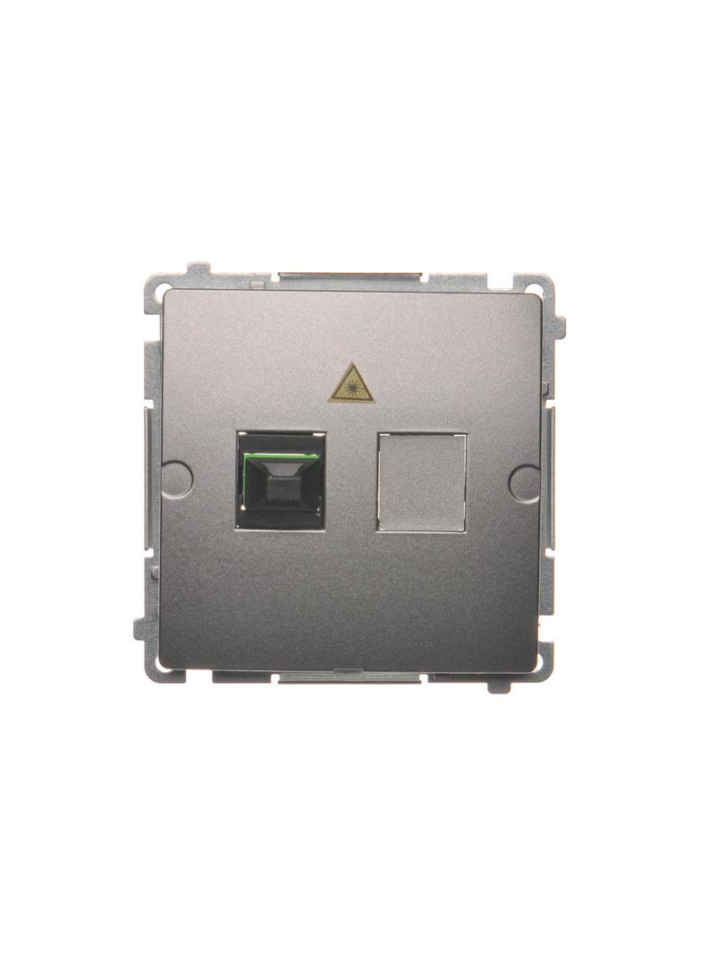 Simon Basic Gniazdo światłowodowe / optyczne pojedyncze SC/APC stal inox