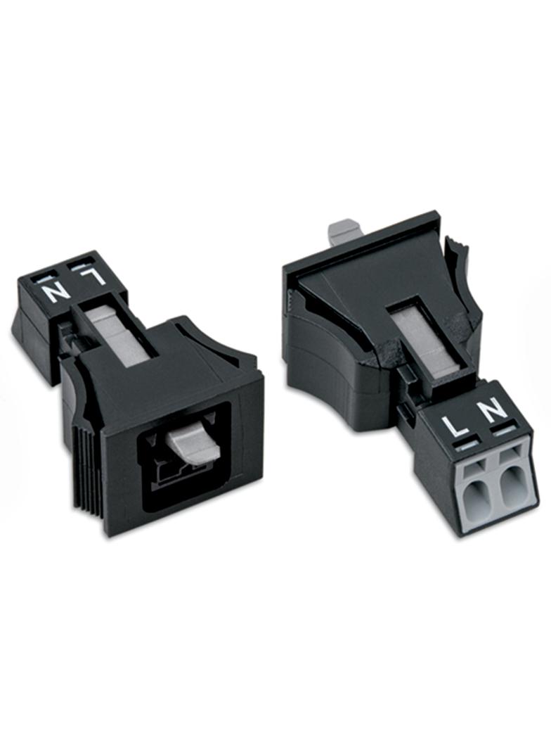 WINSTA MINI gniazdo 2-torowe SnapIn czarne /50szt./ WAGO
