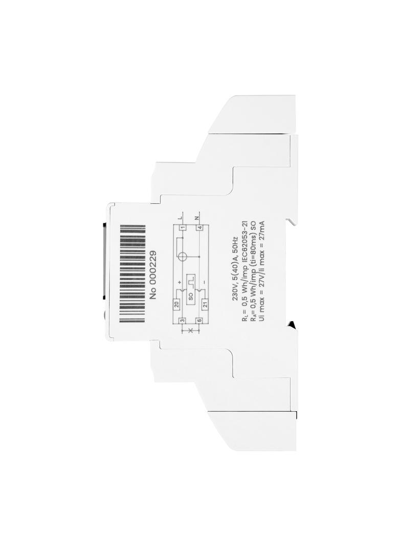 1-fazowy analogowy wskaźnik zużycia energii elektrycznej, 40A, 1 moduł, DIN TH-35mm