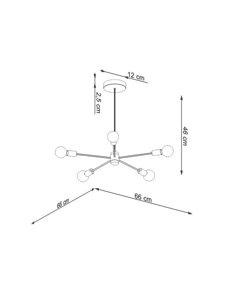Sollux Żyrandol LANGO 5 czarny SL.1022