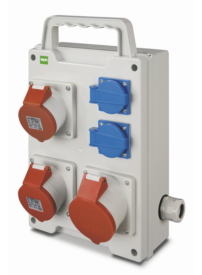 ROZDZIELNICA  przenosna RS  2X 2P+Z  2X 3P+N+Z 16A 1X 3P+N+Z 32A