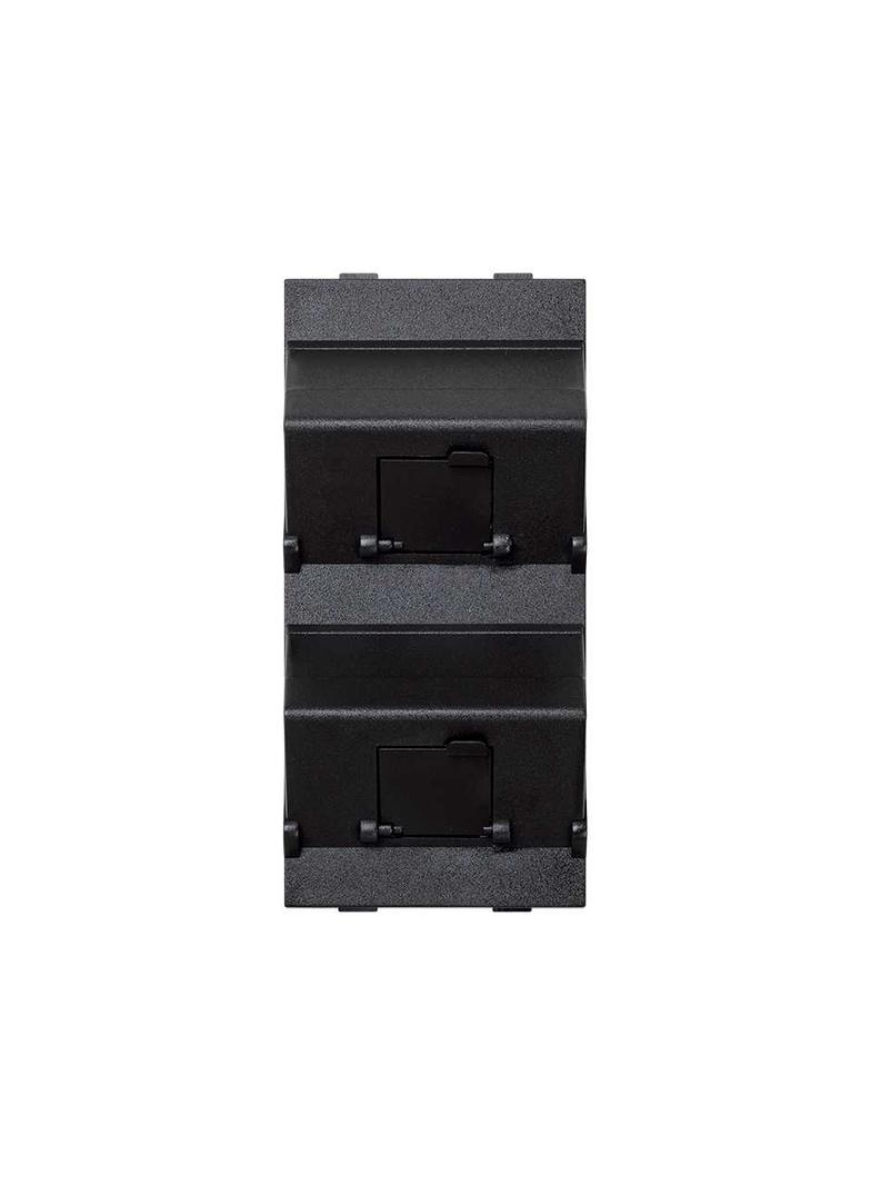 Simon Connect Płytka CIMA 2x RJ z osłonami skośna do adapterów MD aluminium S80B/8 S80B/14 KONTAKT