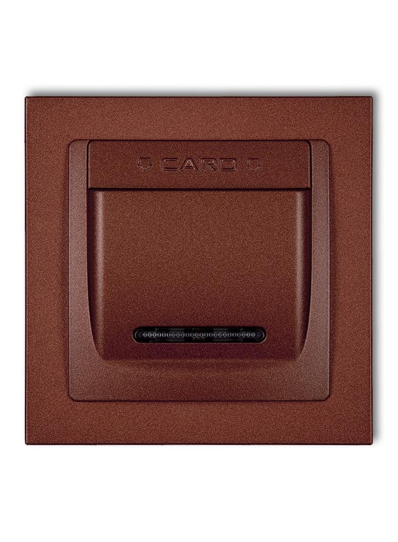 DECO Łącznik hotelowy z ramką uniwersalną pojedynczą z tworzywa DECO brązowy metalik