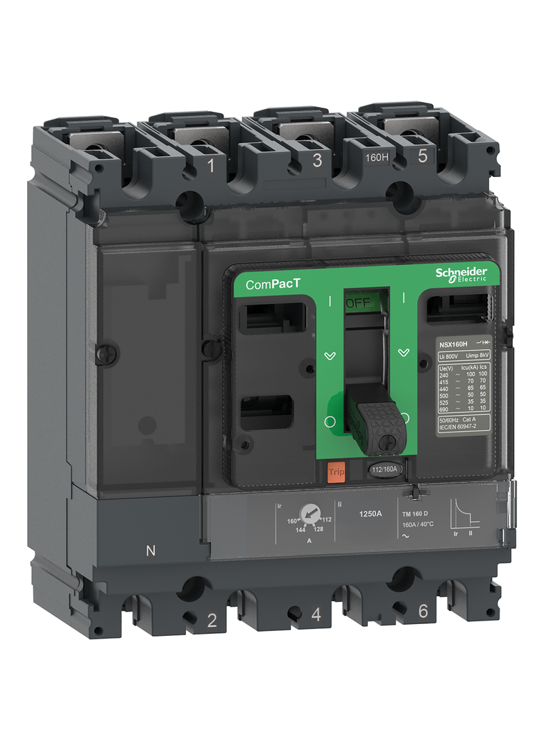 Wyłącznik mocy ComPacT NSX NSX100HB2 TM80D 4P 100kA C10W4TM080 Schneider