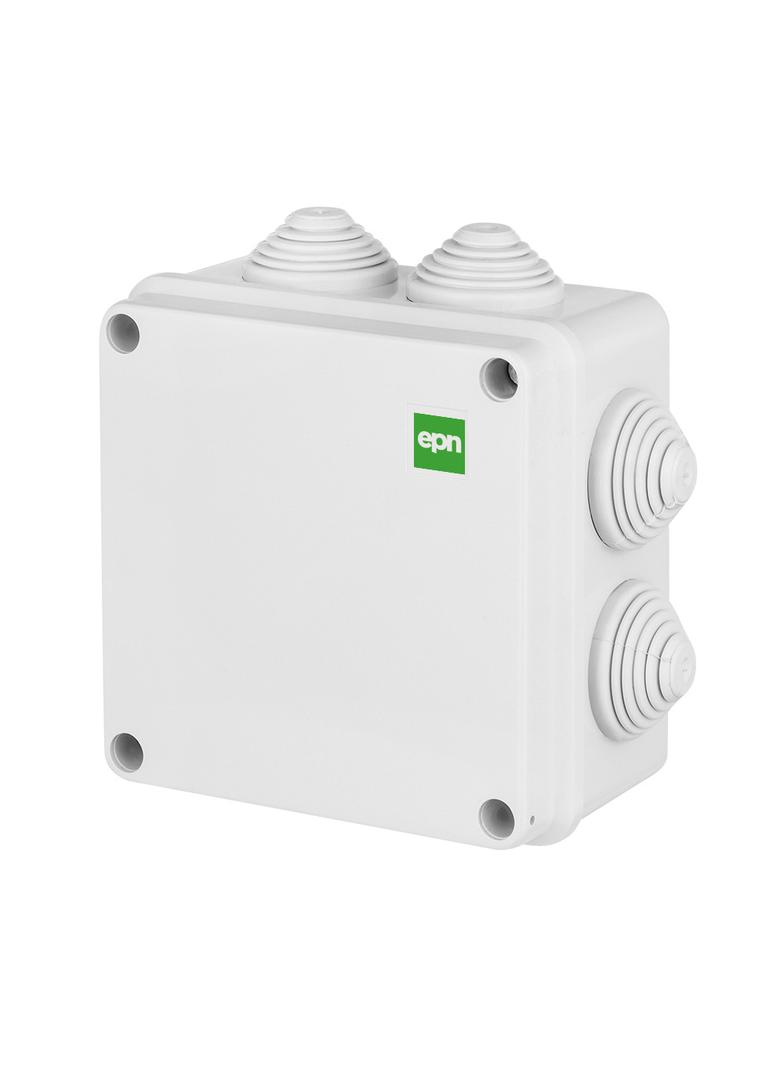 INDUSTRIAL Puszka N/T 129x129x61 (7 DŁAWIC) IP 55 szara