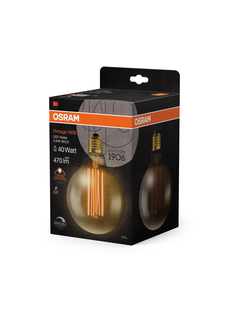 Lampa LED Vintage 1906 GOLD 125 dim 5,8W/822 E27