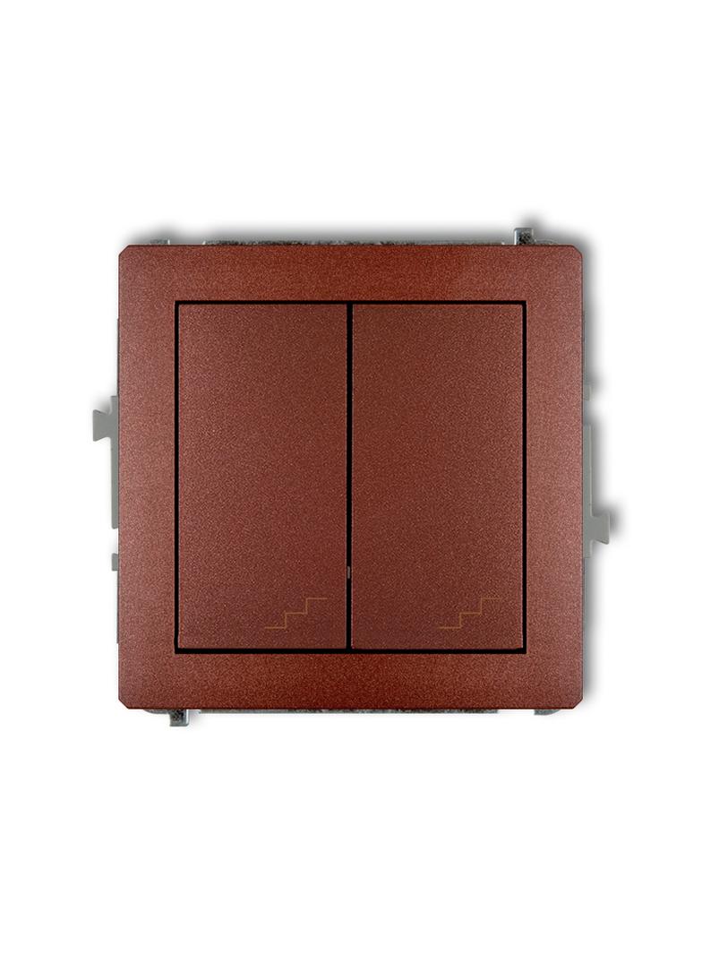 DECO Mechanizm łącznika podwójnego schodowego brązowy metalik