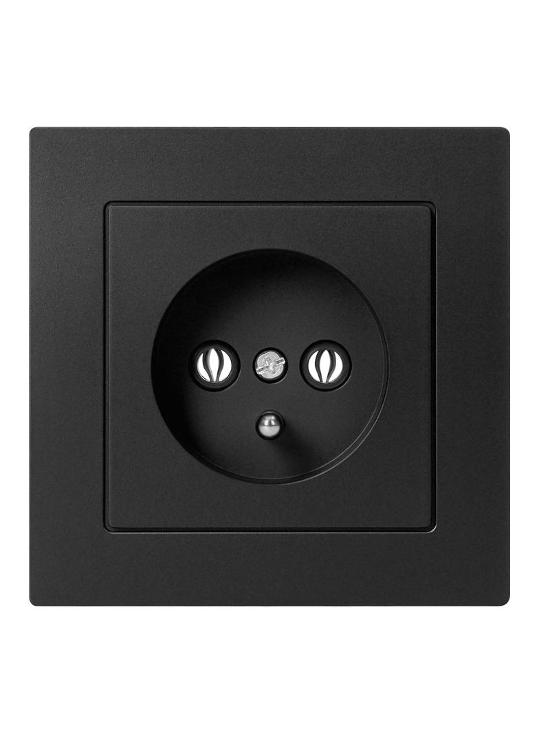 Gniazdo pojedyncze podtynkowe 2P+Z Malta, 16A, 250V, PT-16M, czarny mat FMS-105/B ORNO