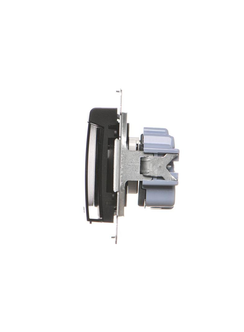 Simon 54 Gniazdo IP44 bez uszczelki 16A z. śrub. klapka transp. czarny *Wymagana uszczelka ramki