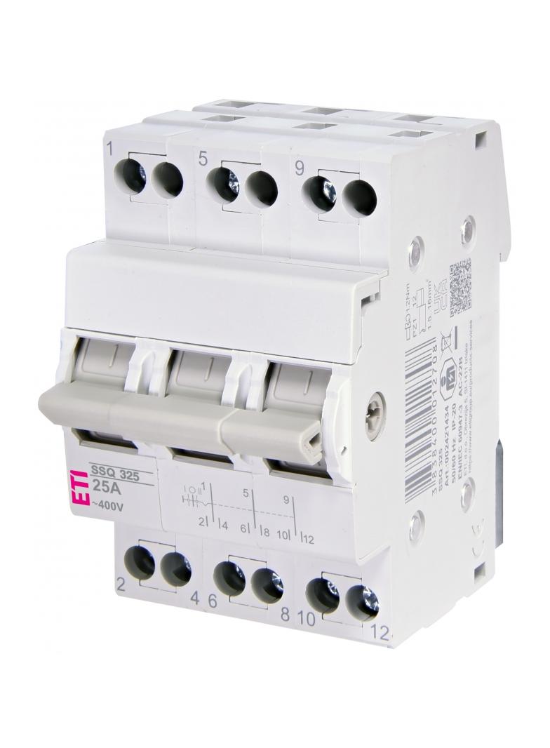 Przełącznik trójpołożeniowy modułowy 25A 3P SSQ 325 002421434 ETI
