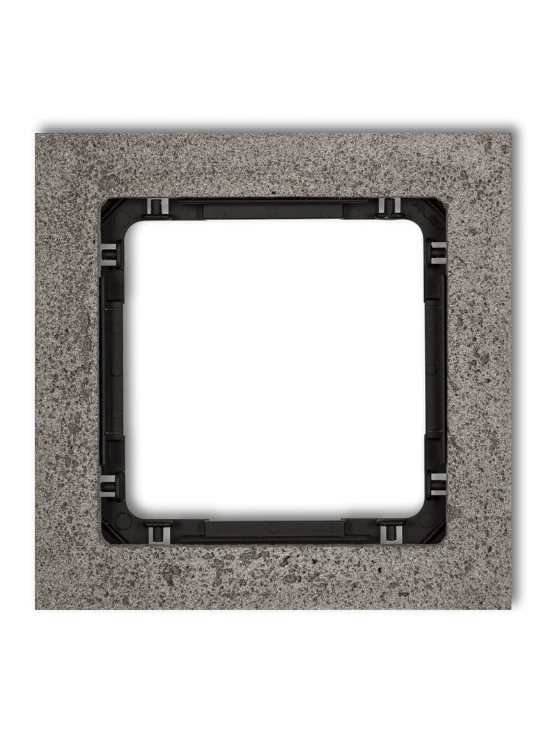 DECO Ramka uniwersalna pojedyncza - beton (ramka: ciemnoszary; spód: czarny)