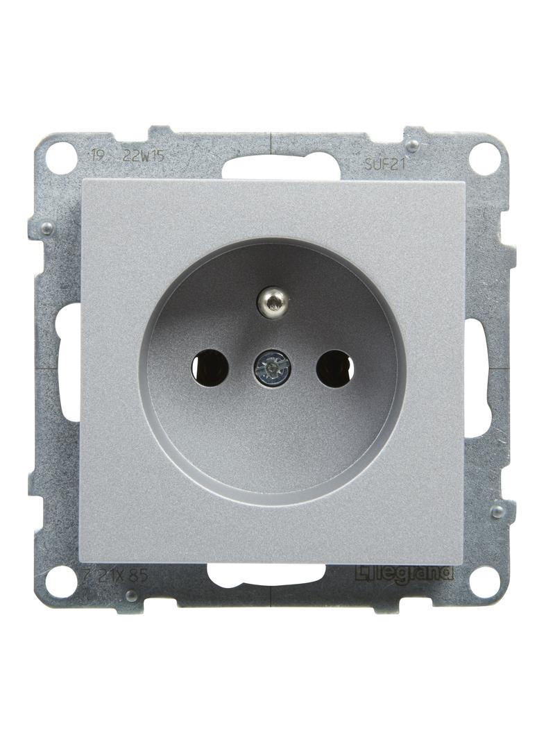 Suno Gniazdo Pojedyncze Z Uziemieniem 2P+Z 16A 250 V Zaciski Śrubowe Aluminium 721385 LEGRAND