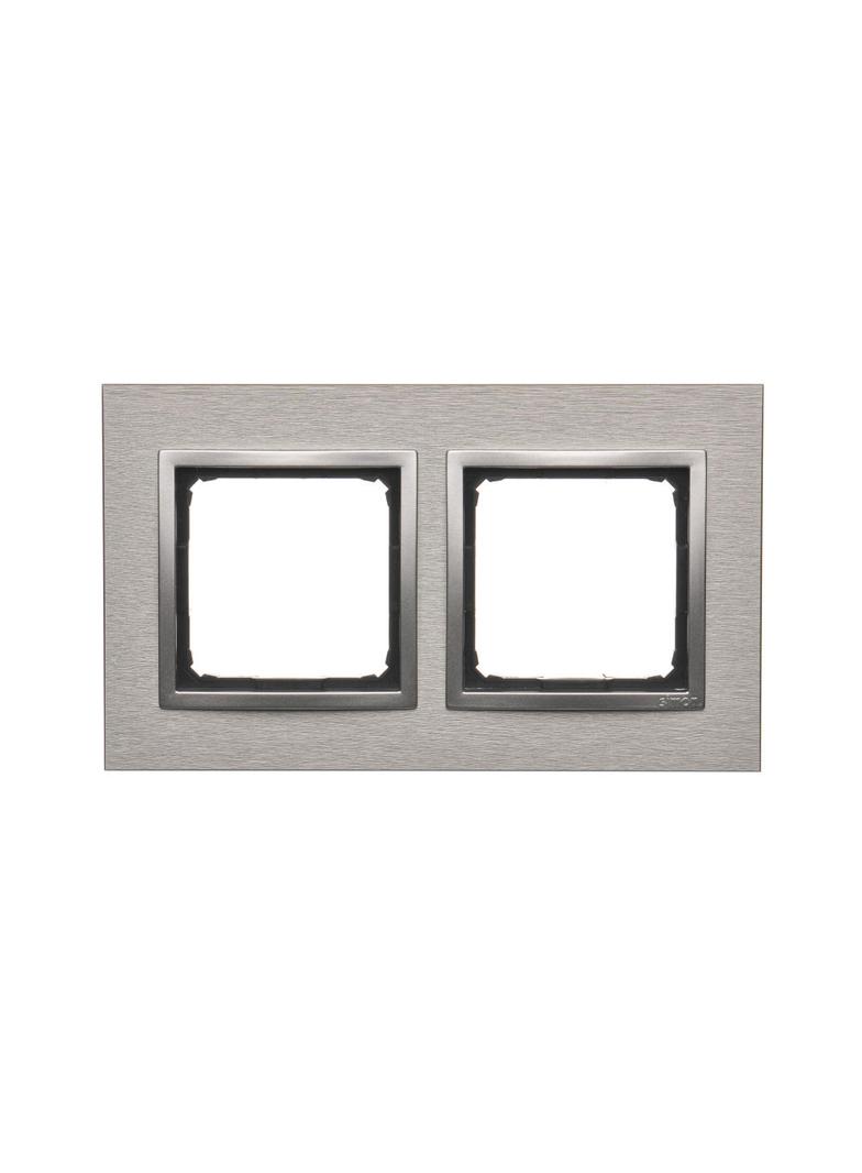 Simon 54 Nature Ramka 2-krotna Nature-Metal INOX KLASYCZNY IP20/IP44* (*IP44-należy zastosować zestaw uszczelek DUN2) DRN2/77 KONTAKT