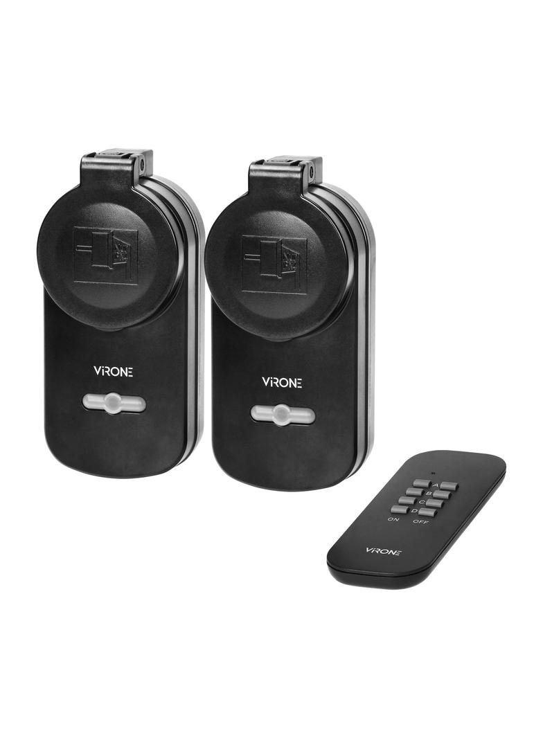 Zestaw bezprzewodowych gniazd sterowanych pilotem 2+1 IP44 Schuko RS-2(GS) ORNO