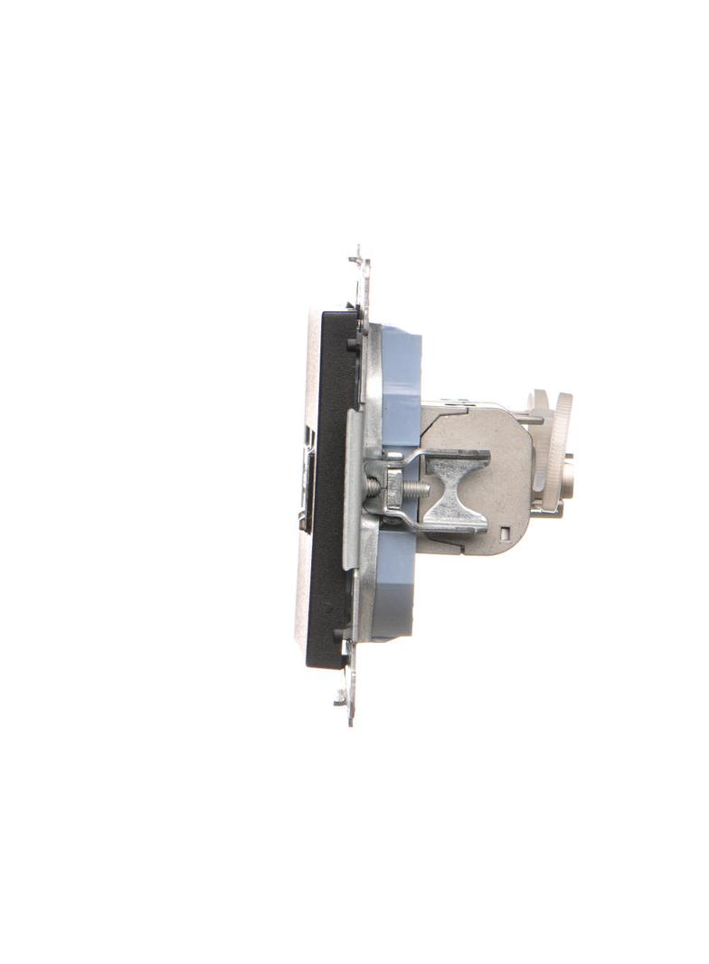 Simon 55 Gniazdo komputerowe podwójne RJ45 kategoria 6 ekranowane z przesłoną przeciwkurzową Czarny