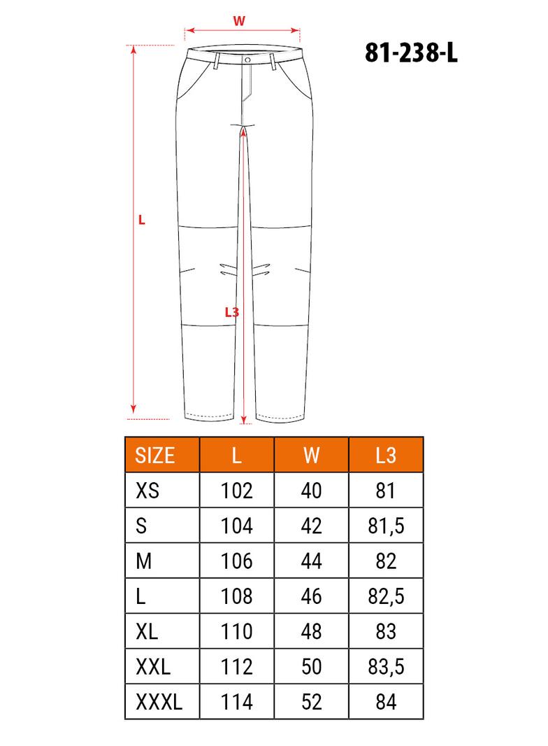 Spodnie robocze HD Slim, pasek, rozmiar L
