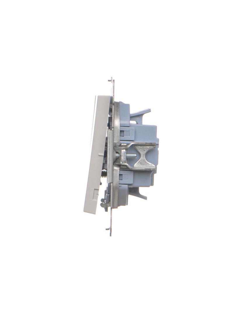 Simon 55 Przycisk zwierny potrójny szybkozłączka Jasnoszary mat