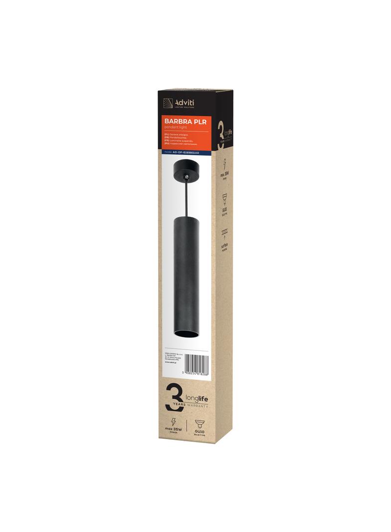 BARBRA PLR GU10 oprawa wisząca max 35W, IP20, okrągły, czarny, aluminium AD-OP-6189BGU10 ORNO