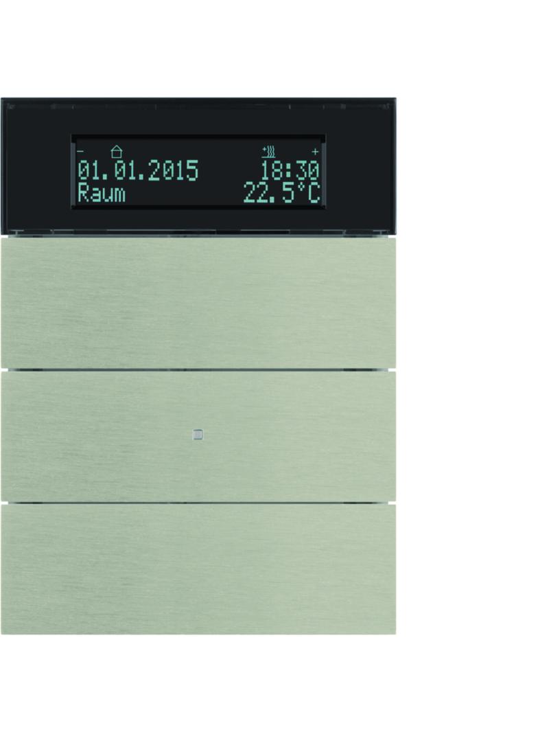 BERKER B.IQ Przycisk potrójny z regulatorem temperatury i wyświetlaczem stal szlachetna nierdzewna 75663593 HAGER