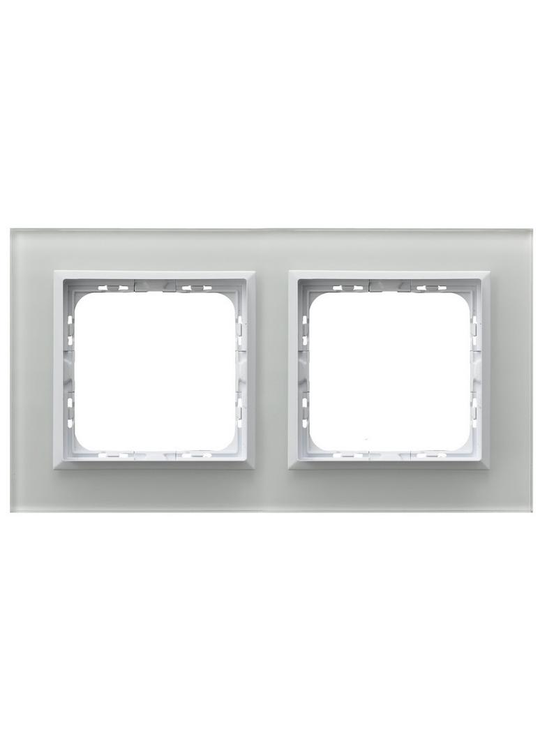 SONATA Ramka podwójna - kolor białe szkło R-2RGC/31/00