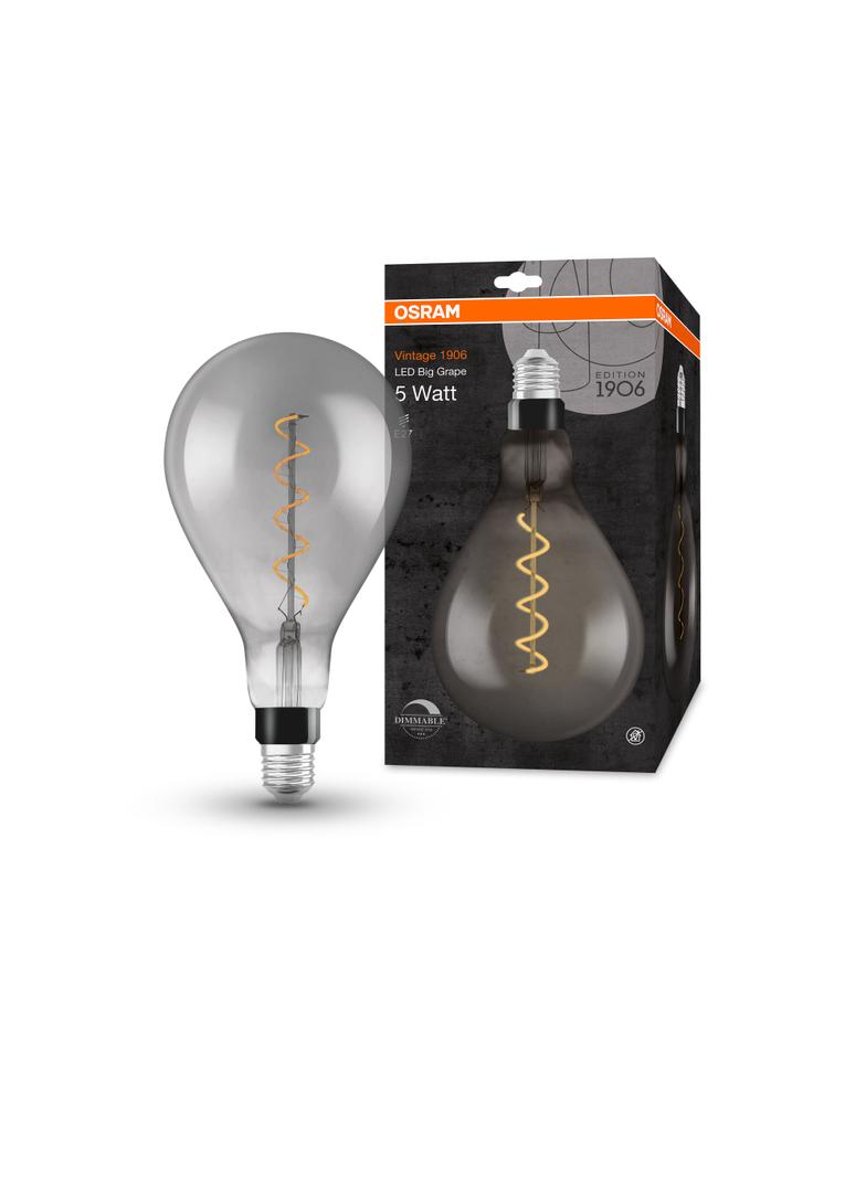 Lampa LED Vintage 1906 dim CL A160 Filament szkło przezroczyste SMOKE 12 dim 5W 818 E27