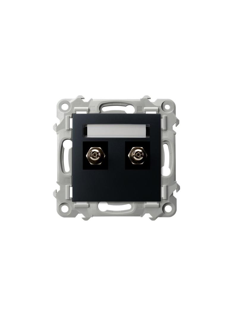 SZAFIR Gniazdo ekwipotencjalne podwójne - kolor czarny metalik