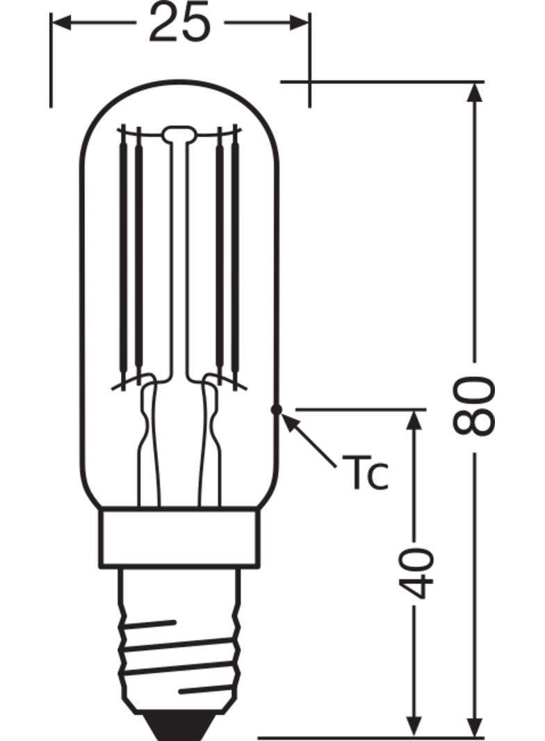LAMPA LED SPECIAL T26 40 CL 4W/827 230V Filament szkło przezroczyste E14
