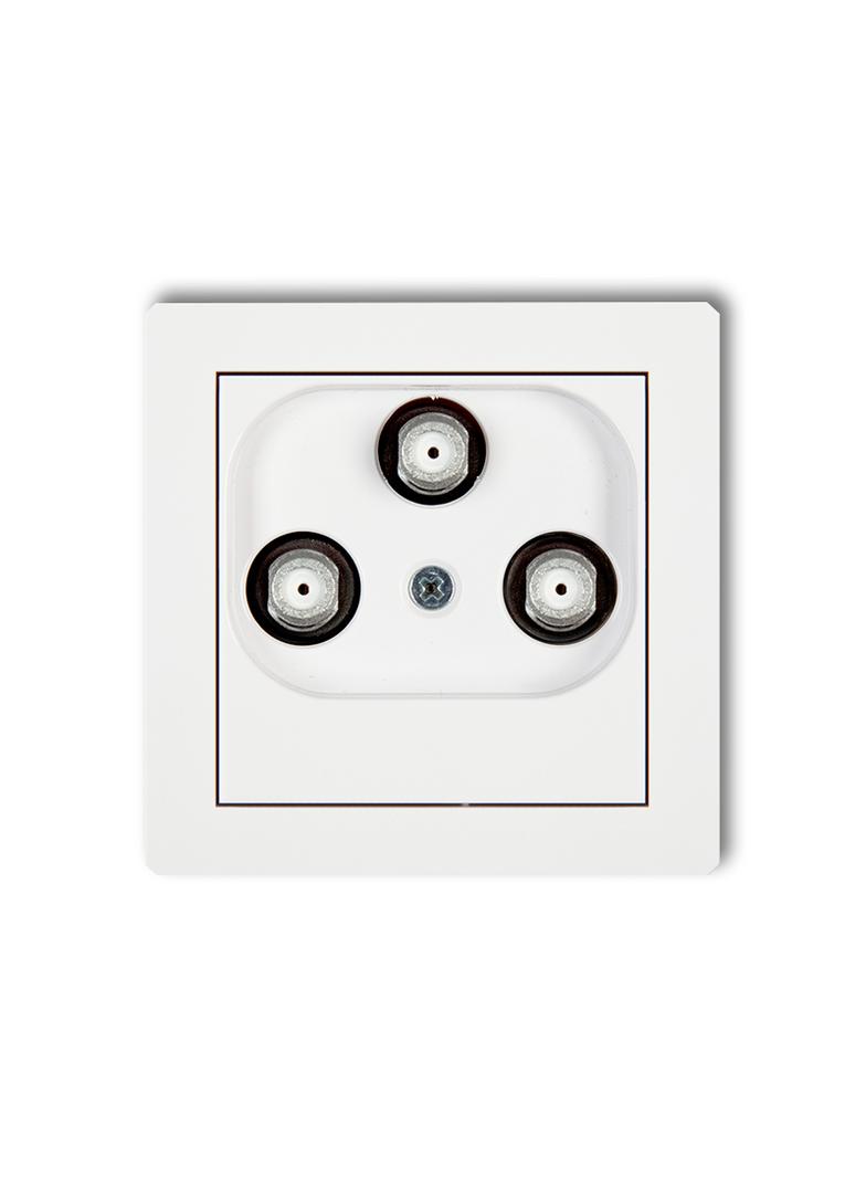 DECO Gniazdo antenowe multimedialne 3F DATA (Vectra) biały mat 25DGMV KARLIK