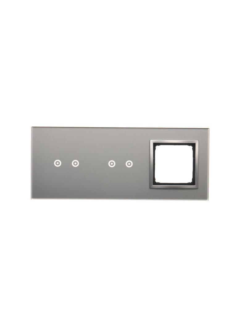 Simon 54 Touch Panel dotykowy S54 Touch 3 moduły 2 pola dotykowe poziome + 2 pola dotykowe poziome + 1 otwór na osprzęt S54 srebrna mgła DSTR3220/71 KONTAKT