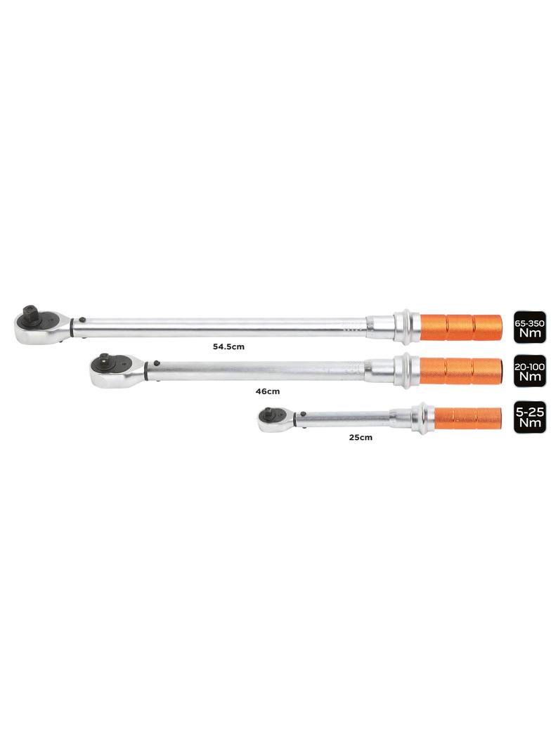 Zestaw kluczy dynamometrycznych 1/4", 3/8", 1/2" 3 szt.