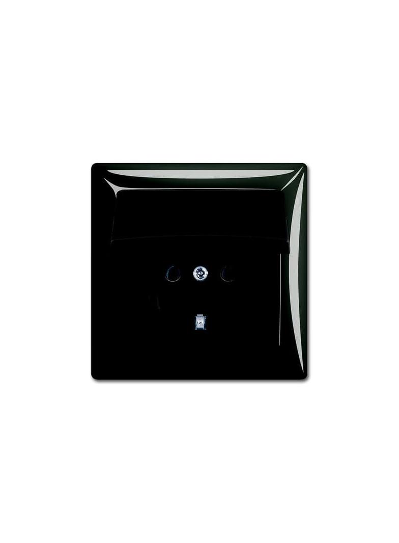 BASIC55 Gniazdo SCHUKO z klapką Poziom ochrony: IP 44 czarny-chateau