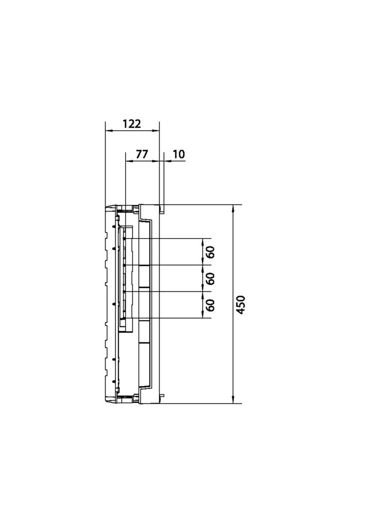 univers N Blok dla szyn zbiorczych poziomych 60mm 4/5-pol. 1xNH3 450x500mm UE32E3B HAGER