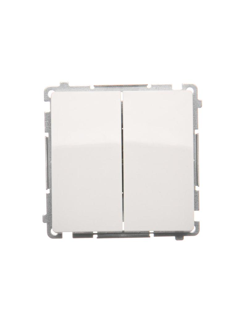 Simon Basic Przycisk podwójny zwierny dwuobwodowy: 2 wejścia 2 wyjścia 16A szybkozłączka biały