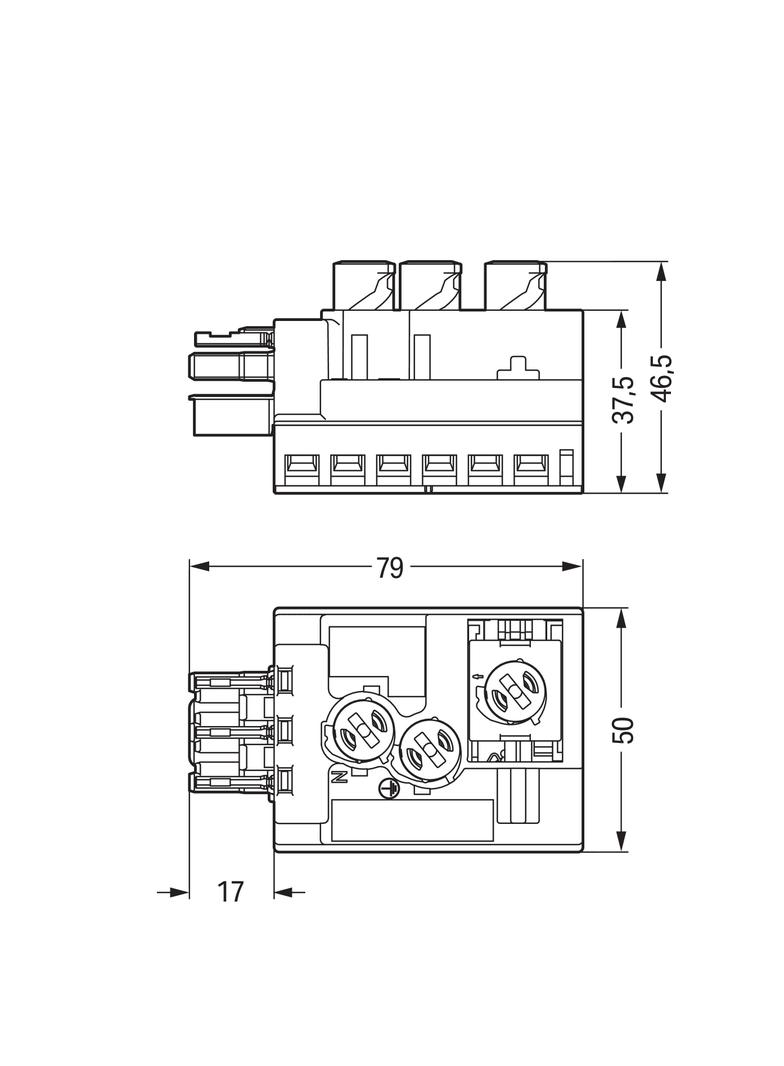 WINSTA IDC moduł odejściowy 3-torowy czerwony