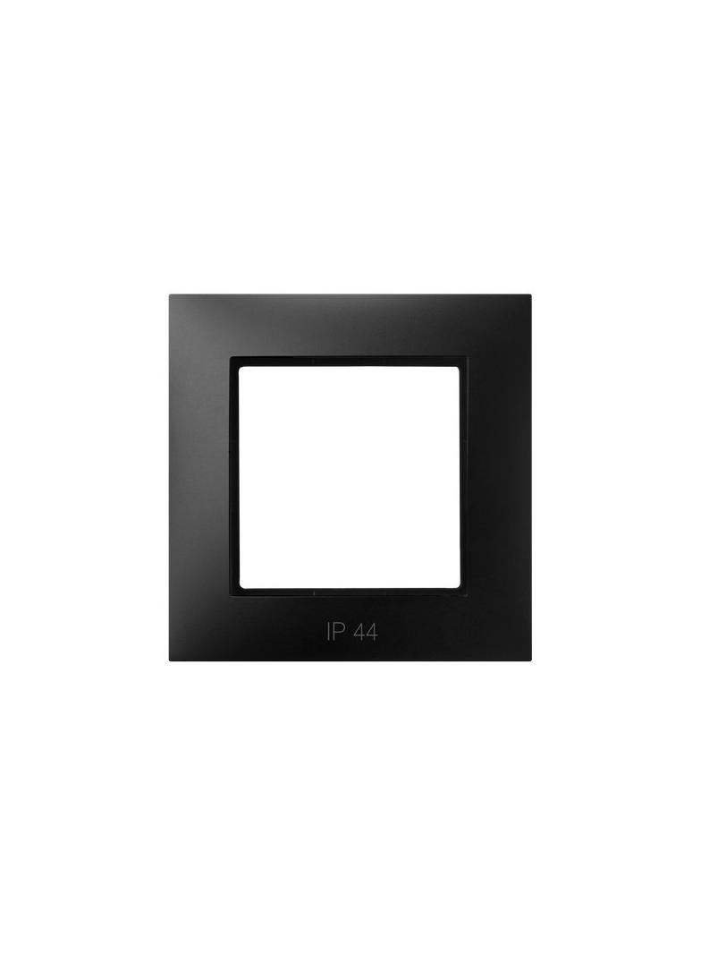 ARIA Ramka pojedyncza do łączników IP-44 - kolor czarny metalik