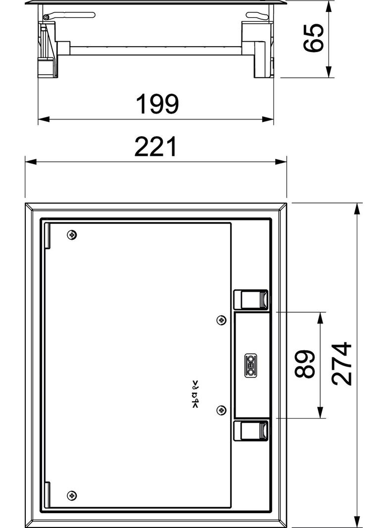 GES6-2U10T 9011, Kaseta zasilająca do montażu w kanale