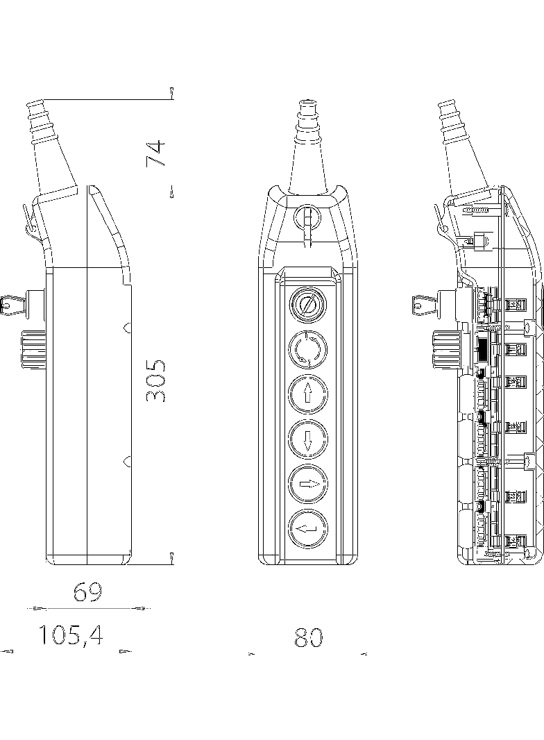 KASETA STEROWNICZA SUWNICOWA   SAA-1NO+B-1NC+4X1NO