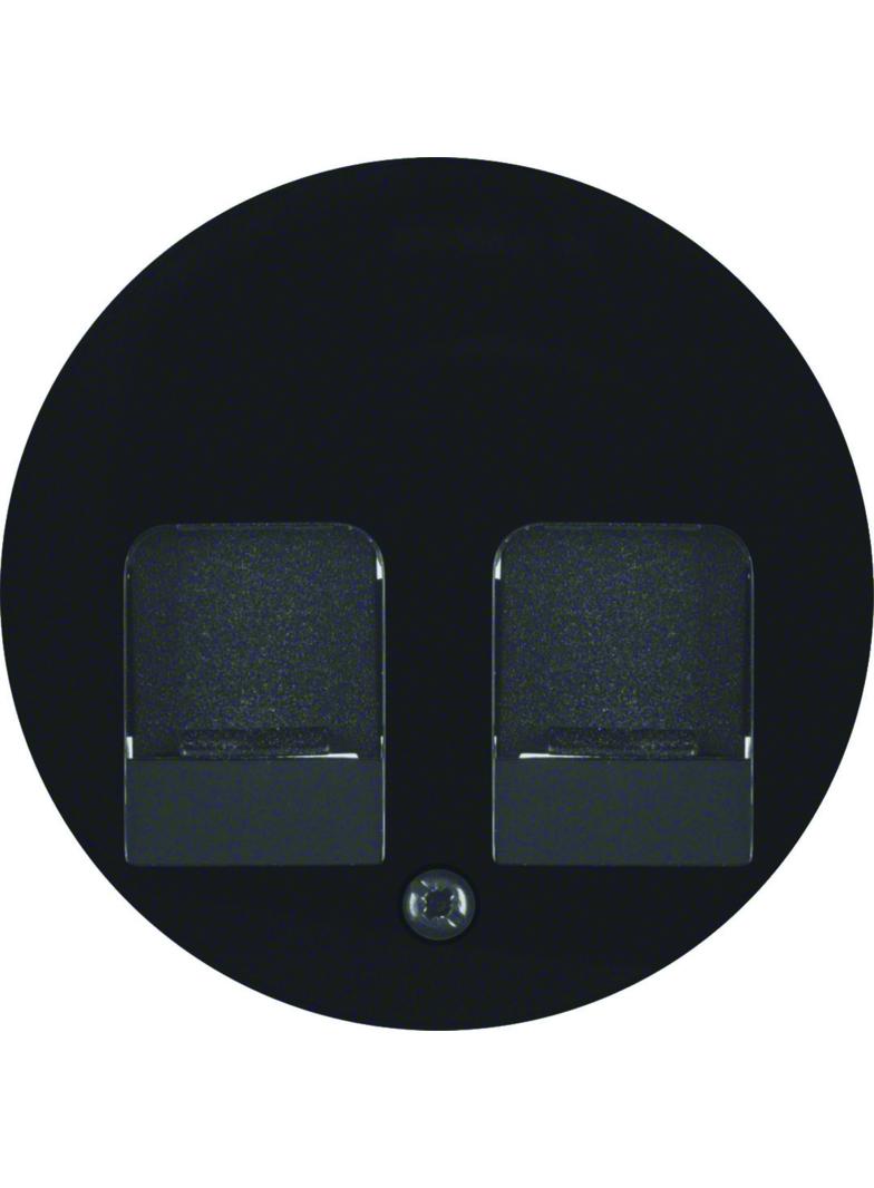 BERKER R.1/R.3 Płytka czołowa zasuwa chroniące przed kurzem pole opisowe czarny 11812045 HAGER