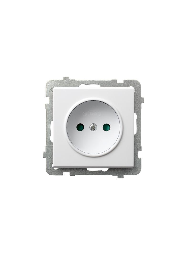 SONATA Gniazdo pojedyncze z przesłonami torów prądowych - kolor biały