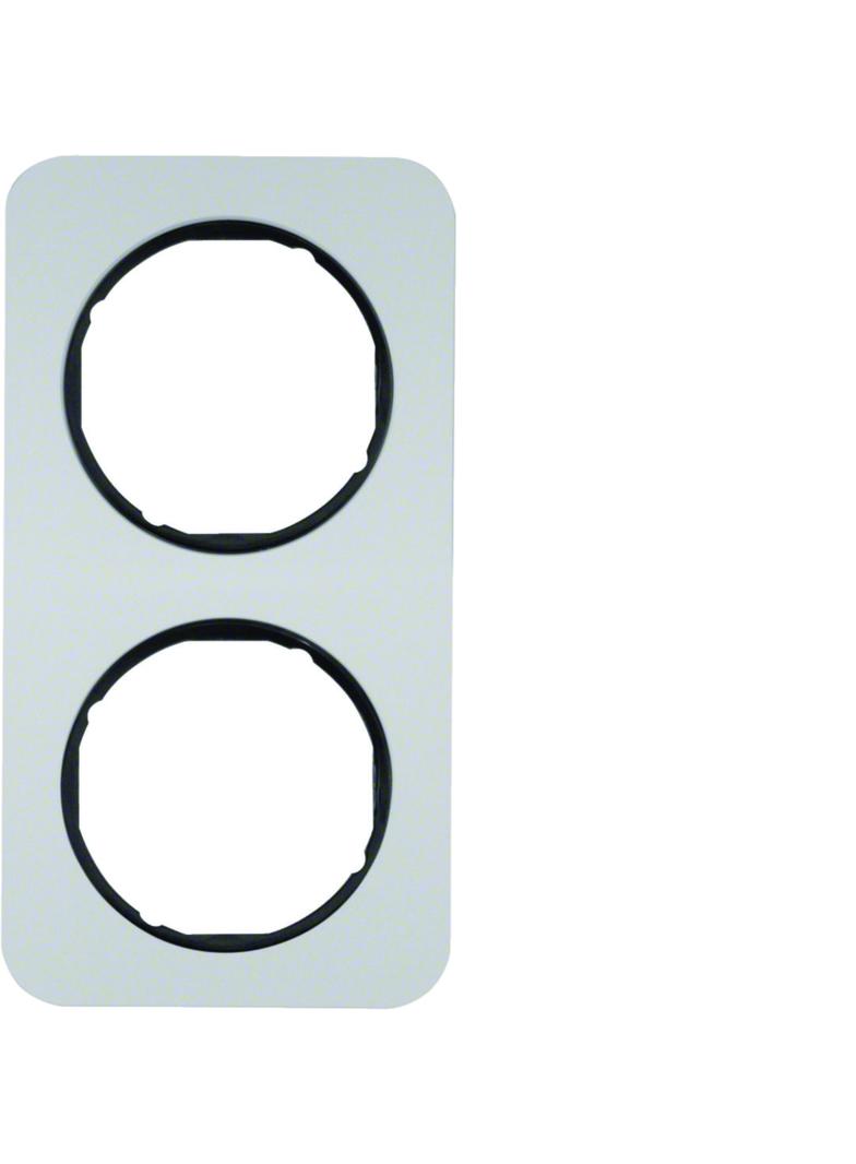 BERKER R.1 Ramka podwójna aluminium/czarny 10122184 HAGER