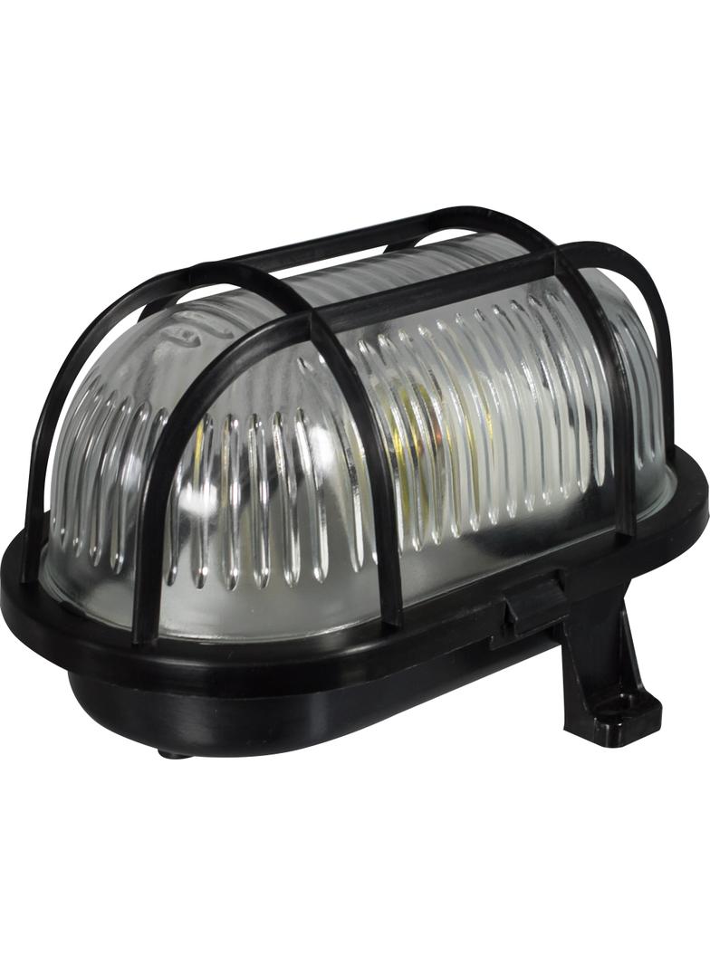 Oprawa kanałowa OWAL 60W E27 z siatką plastik IP44 czarna D.3151C PAWBOL