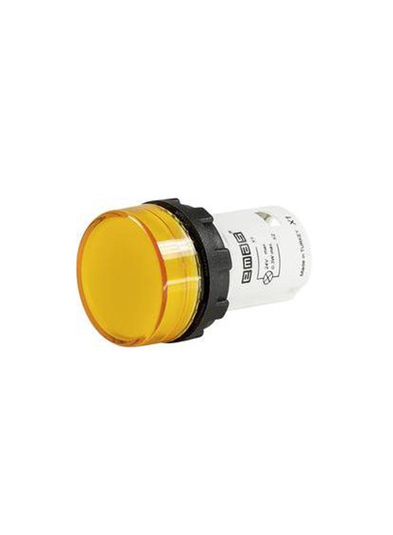Lampka monoblok 230V LED, płaski klosz, żółta