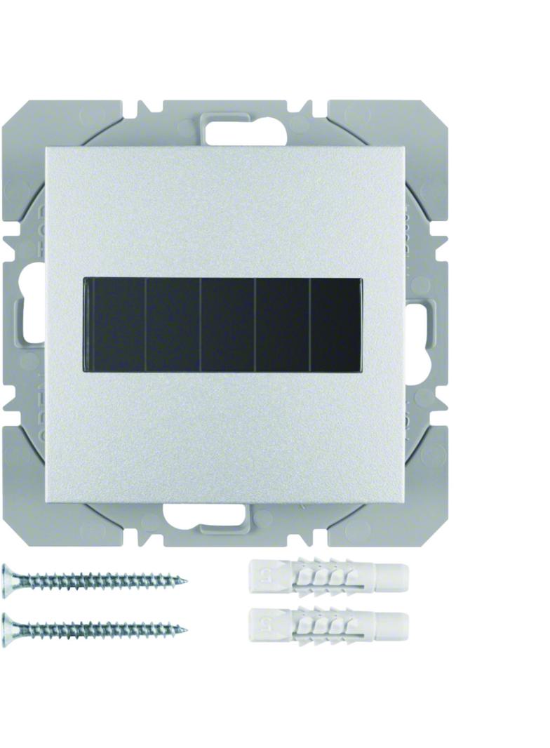 BERKER B.Kwadrat/B.7 KNX RF Przycisk pojedynczy płaski z baterią słoneczną aluminium 85655183 HAGER