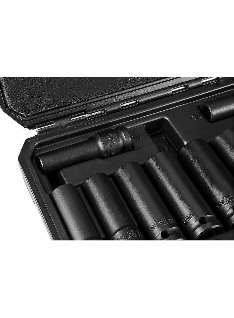 Nasadki udarowe 1/2", 10-24 mm, zestaw 10 szt., CrMo