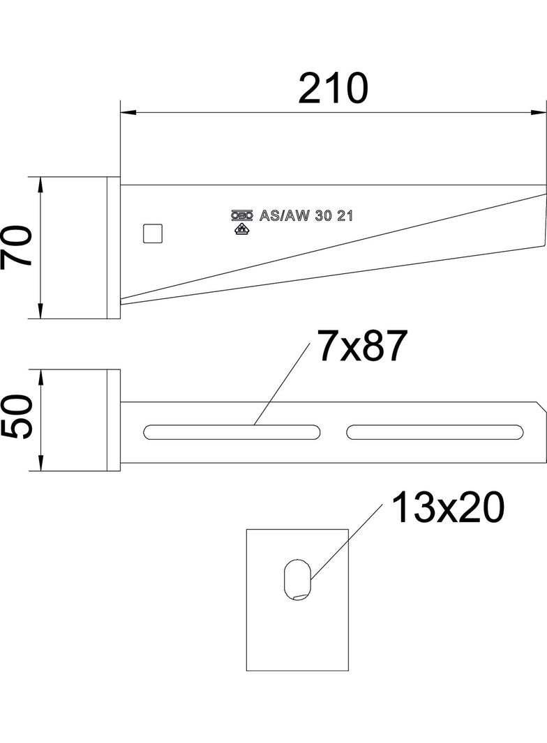 AW 30/21, WSPORNIK WIESZAKOWY U 210MM FT