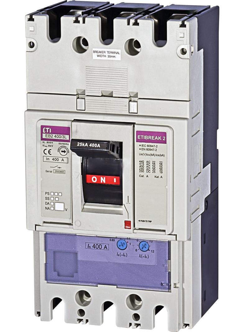 Wyłącznik mocy 3P 25kA wyzw. TM EB2 400/3L 400A 3P 004671092 ETI