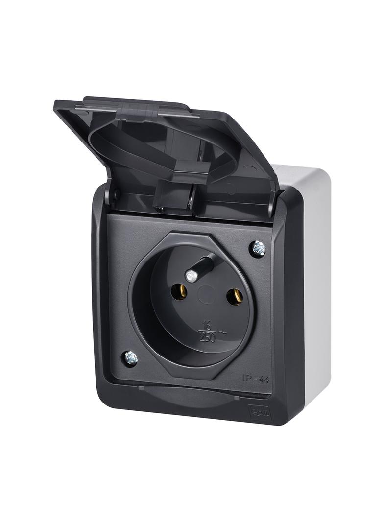 HERMES gniazdo 2P+Z IP 44 antracyt